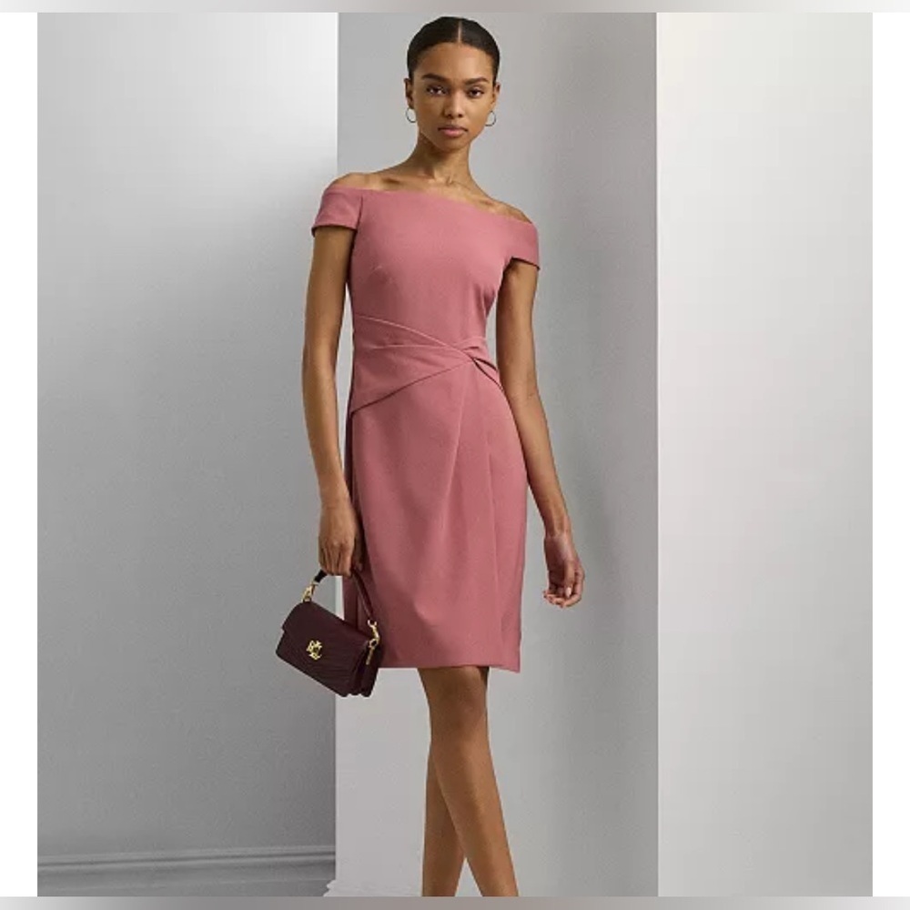Lauren Ralph Lauren twisted front off the shoulder dress